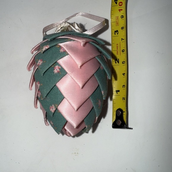 VTG Christmas Fabric Patchwork Quilted Ornament Lot Of 9 Cottagecore Read - Picture 7 of 12